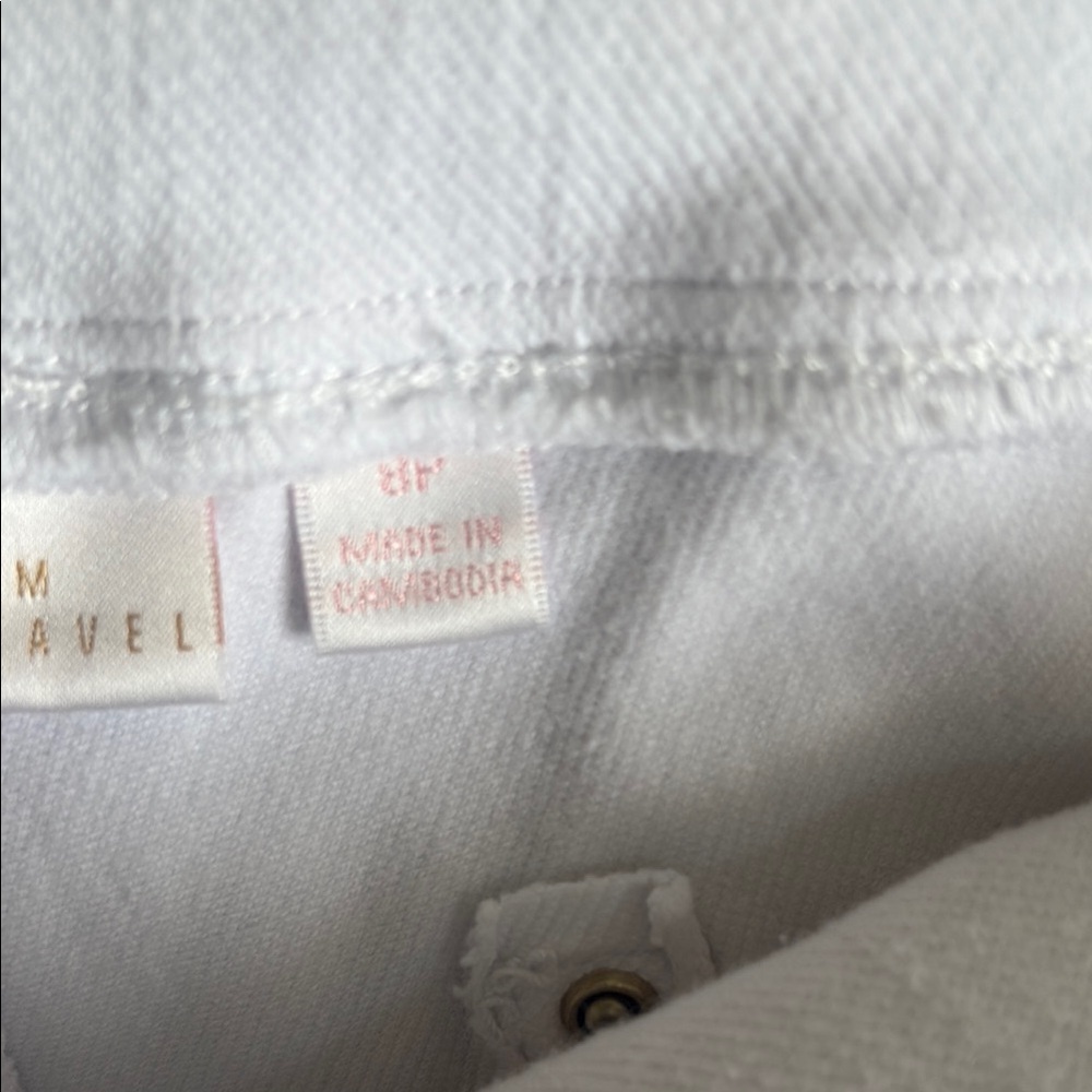 Belle by Kim Gravel White Denim Pants size 8 petite expandable waist - Picture 6 of 7